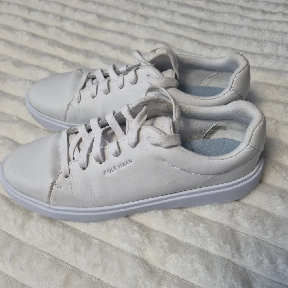Cole Haan Grand Crosscourt Daily White Leather Sneakers W26723 Womens 9B